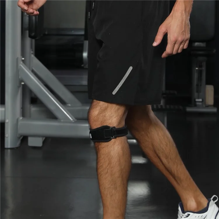 WOSWEIR KN0163 1 Genouillère Ajustable avec Sangle de Support Rotulien pour Hommes et Femmes - Prévention des Blessures Sportives - Noir