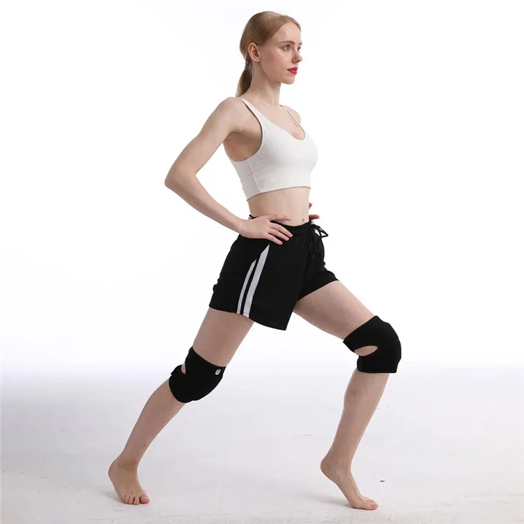 WOSWEIR KN0182 1 Pc Genouillère Ajustable Épaissie en Éponge pour Fitness, Basketball, Cyclisme et Course - Taille L - Noir