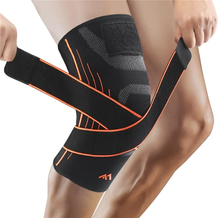 GOUNOD HJ0113 Genouillère de Sport avec Support de Compression - Protège-Genou pour Course, Randonnée et Cyclisme - Noir / M