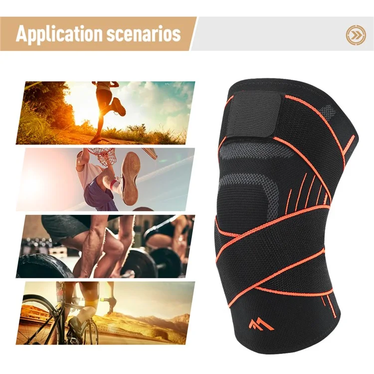 GOUNOD HJ0113 Genouillère de Sport avec Support de Compression - Protège-Genou pour Course, Randonnée et Cyclisme - Noir / M