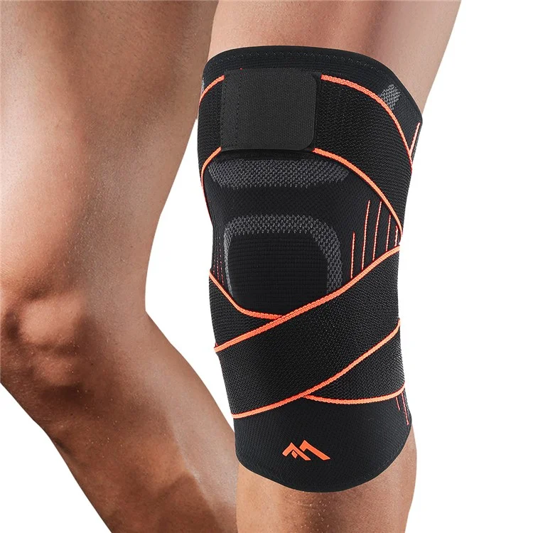 GOUNOD HJ0113 Genouillère de Sport avec Support de Compression - Protège-Genou pour Course, Randonnée et Cyclisme - Noir / M
