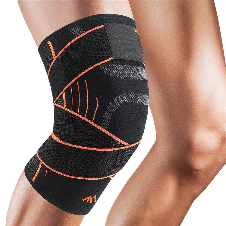 GOUNOD HJ0113 Genouillère de Sport avec Support de Compression - Protège-Genou pour Course, Randonnée et Cyclisme - Noir / M