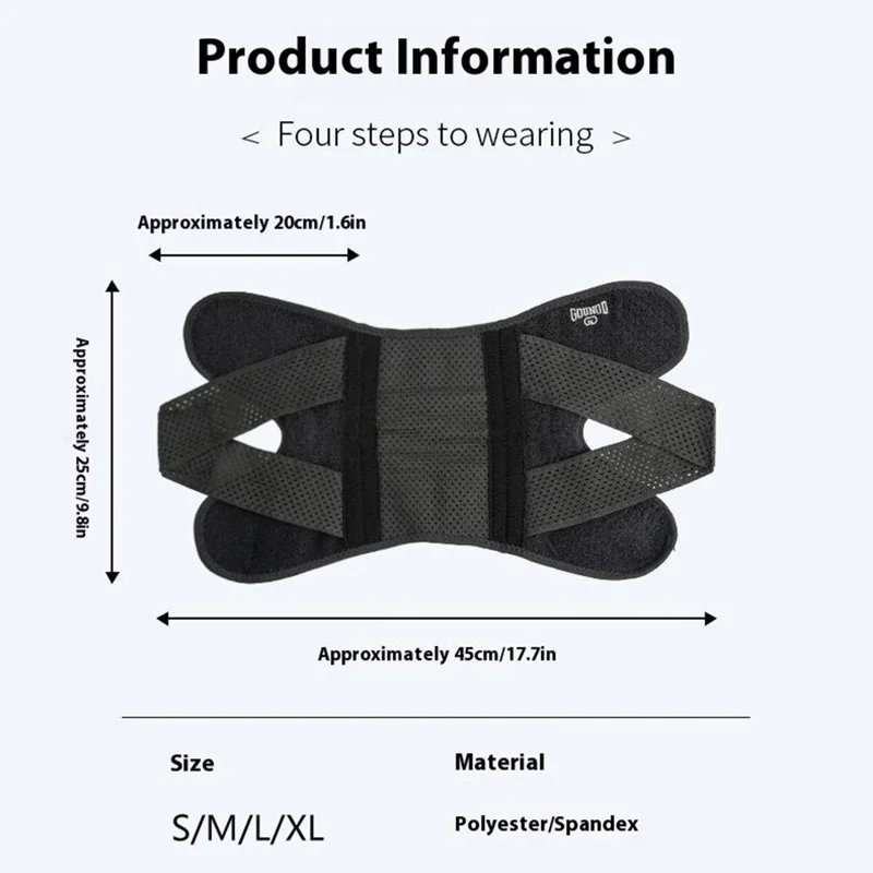 GOUNOD HJ061 1Pc Breathable Knee Brace Meniscus Protection Patella Support Compression Sport Running Knee Guard - Black S