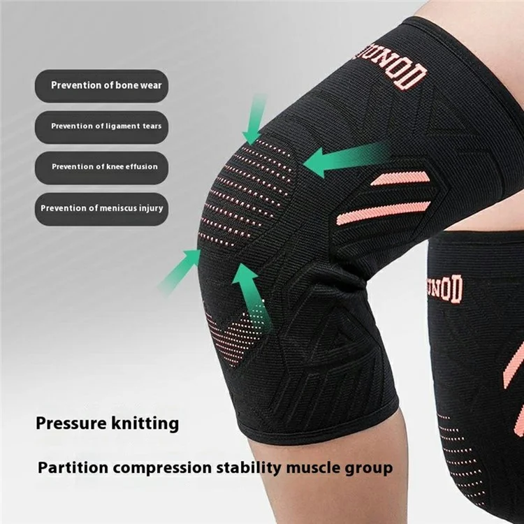 GOUNOD HJ078 Manchon de Compression pour Genou Tricoté Antidérapant pour Sports et Course - Noir S