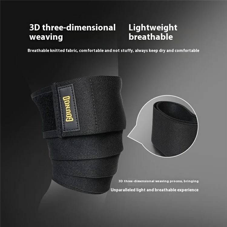 GOUNOD HJ062 1 Bandage de Compression pour Genou - Support de Fitness, Musculation et Powerlifting - Taille S