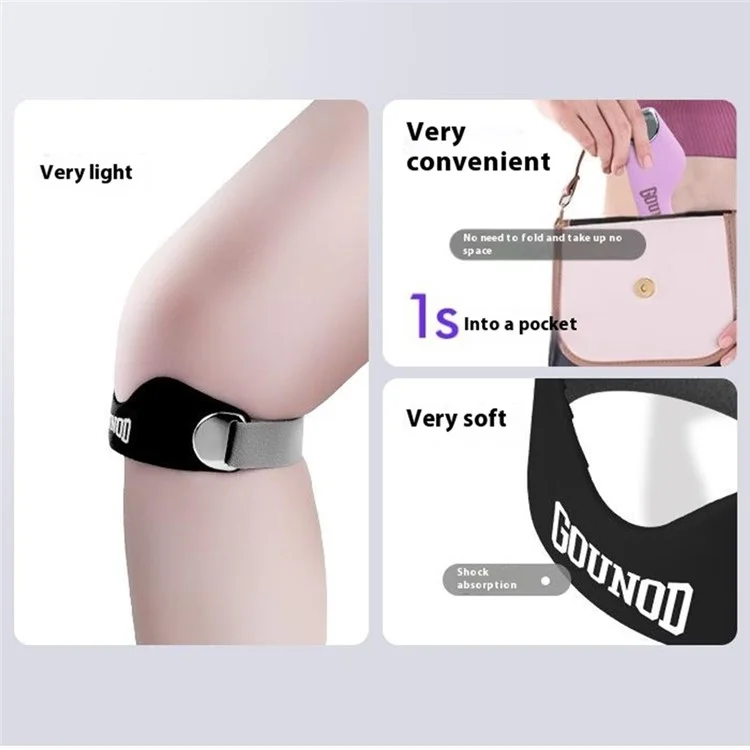 GOUNOD BGD001 1 Paire Genouillère de Protection Professionnelle pour Basket, Course et Cyclisme - Noir
