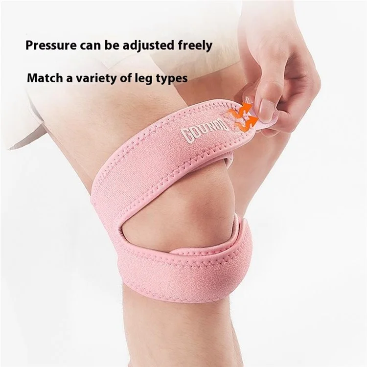 GOUNOD HJ0121 1 Paire de Genouillères de Sport Absorption des Chocs Soutien Rotulien Respirant Compression Protection du Genou - Rose