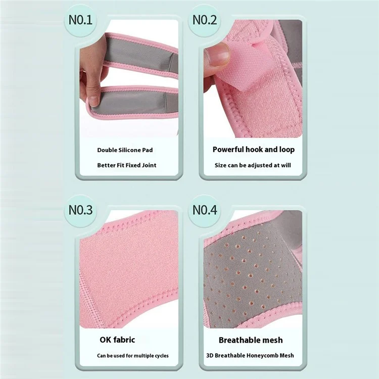 GOUNOD HJ0121 1 Paire de Genouillères de Sport Absorption des Chocs Soutien Rotulien Respirant Compression Protection du Genou - Rose