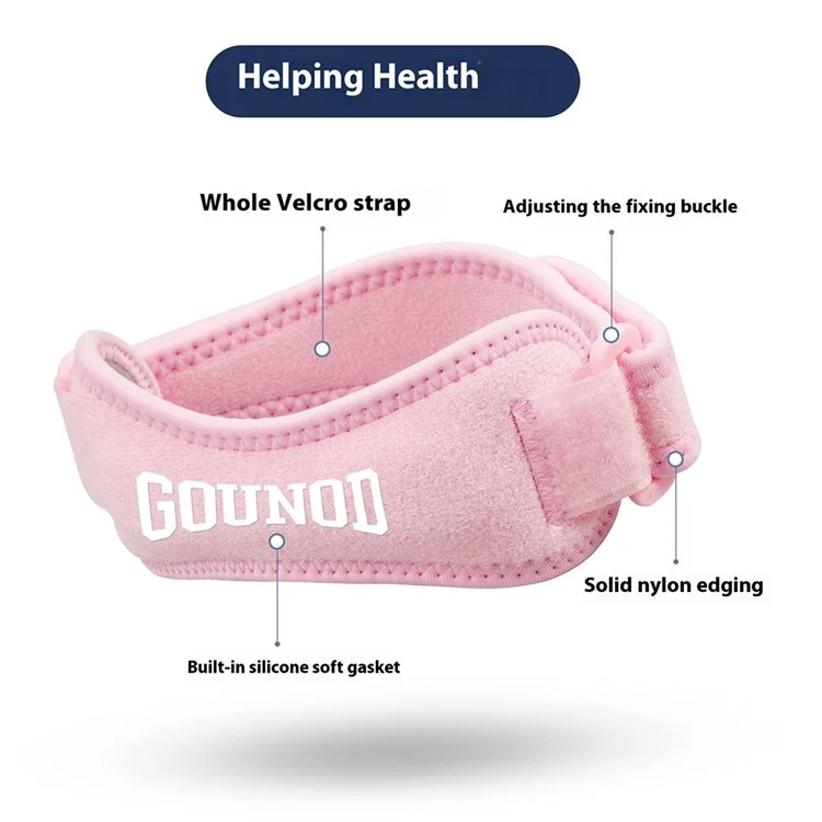 GOUNOD HJ089 1 Paire Genouillère de Soutien Rotulien Mixte Sports Course Running Fitness Protection Compression - Noir