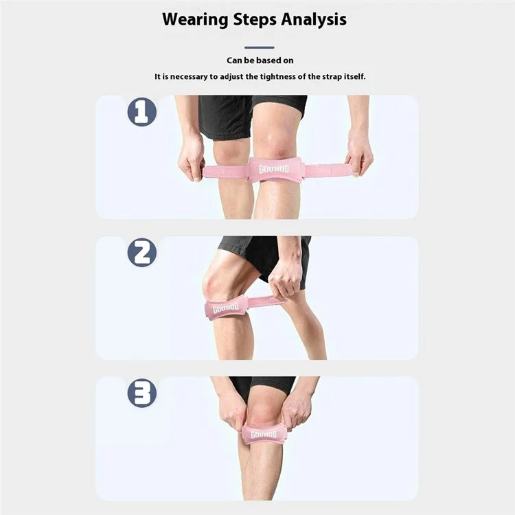 GOUNOD HJ089 1 Paire Genouillère de Soutien Rotulien Mixte Sports Course Running Fitness Protection Compression - Noir