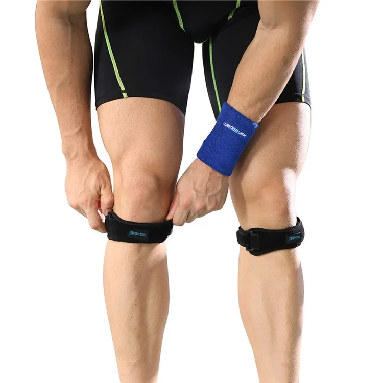 GOUNOD HJ089 1 Paire Genouillère de Soutien Rotulien Mixte Sports Course Running Fitness Protection Compression - Noir