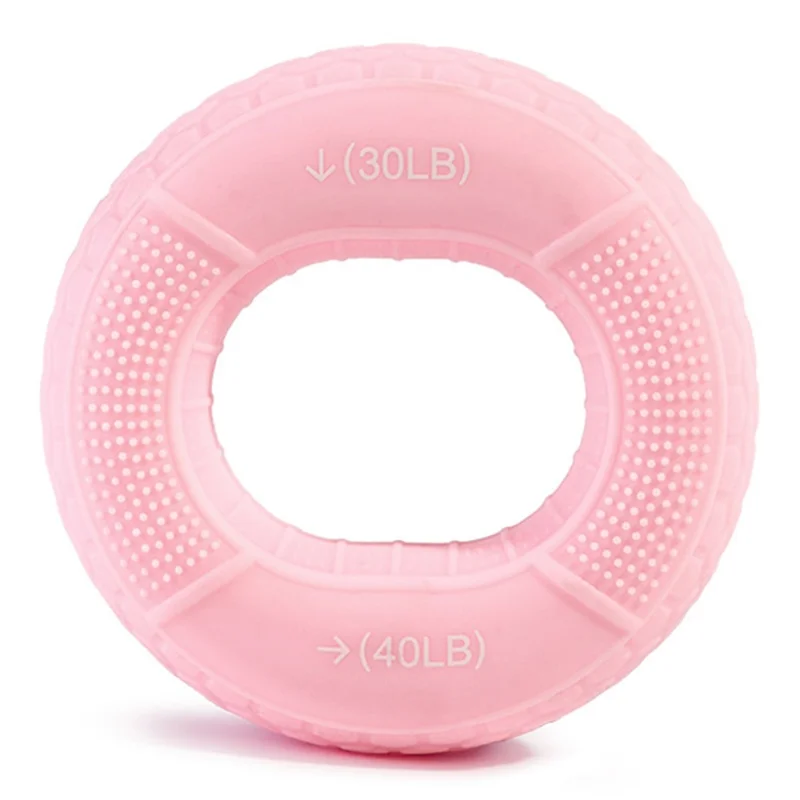 GOUNOD SK014 Silicone Hand Grip Strengthener Hand Strength Training Stress Relief Grip Ring - Pink / 30-40LB