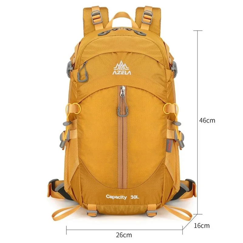AZELA A13805 Hiking Camping Travel 30L Lightweight Backpack Water Resistant Nylon Outdoor Daypack - Yellow