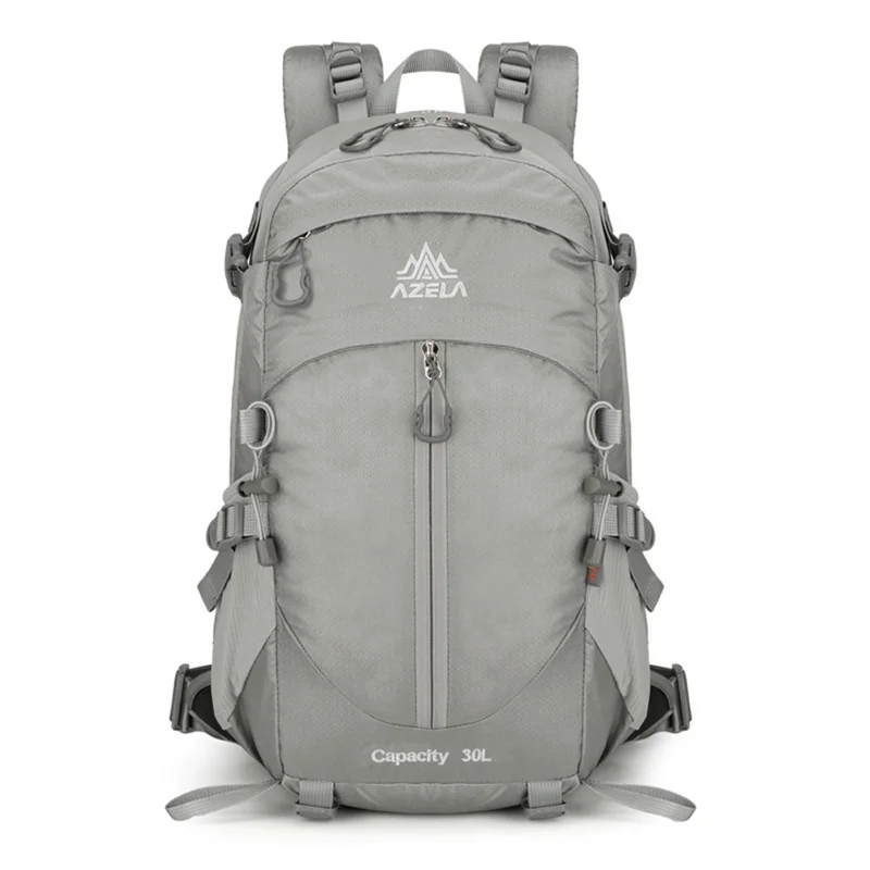 AZELA A13805 Hiking Camping Travel 30L Lightweight Backpack Water Resistant Nylon Outdoor Daypack - Grey
