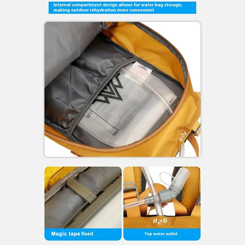 AZELA A13805 Hiking Camping Travel 30L Lightweight Backpack Water Resistant Nylon Outdoor Daypack - Grey