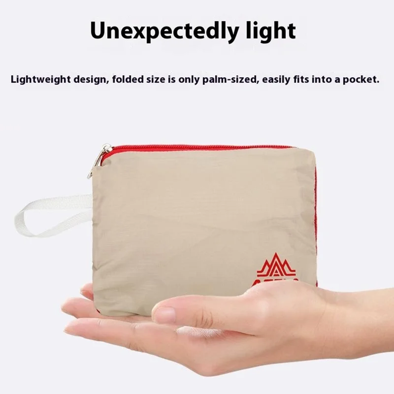 AZELA A1341 Leichter zusammenklappbarer Rucksack Wasserdicht Nylon Schultertasche für Outdoor Wandern Camping - Khaki