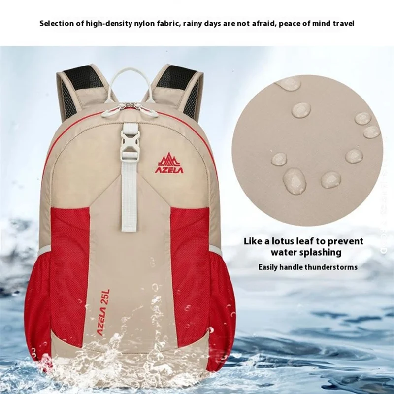 AZELA A1341 Lightweight Foldable Backpack Waterproof Nylon Shoulder Bag for Outdoor Hiking Camping - Dark Blue