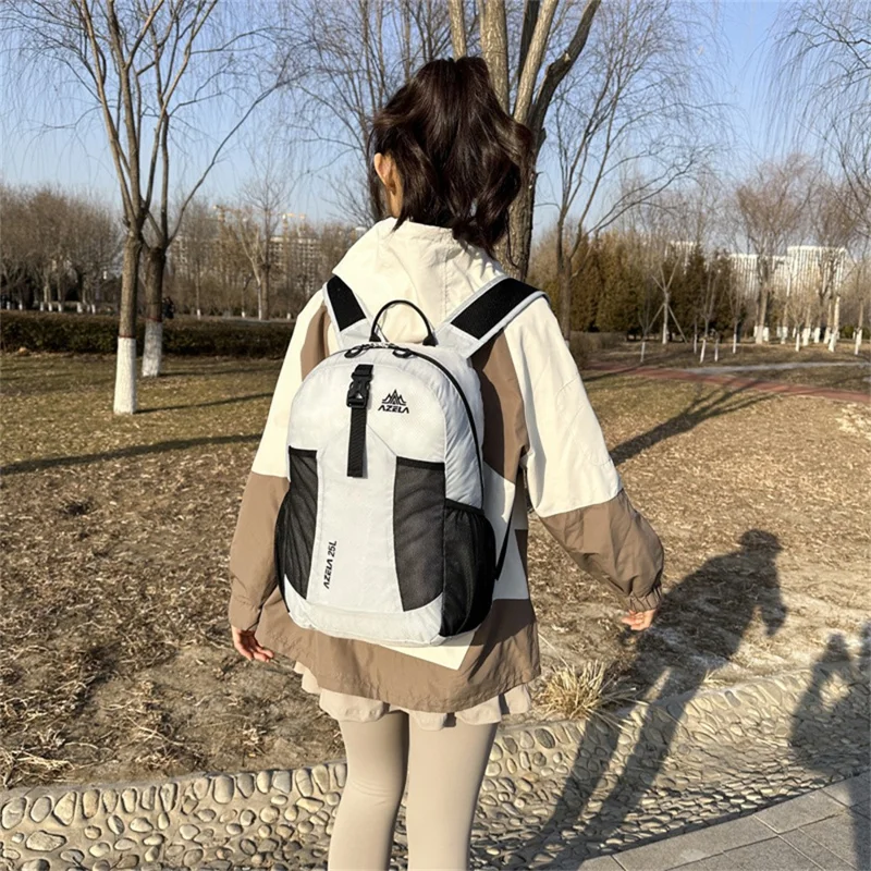 AZELA A1341 Lightweight Foldable Backpack Waterproof Nylon Shoulder Bag for Outdoor Hiking Camping - Dark Blue