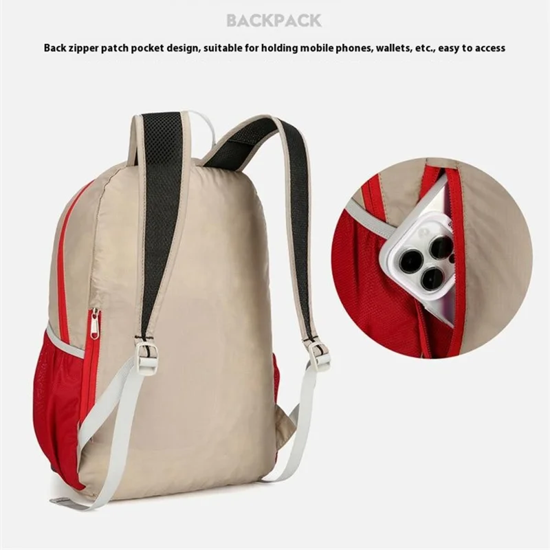 AZELA A1341 Lightweight Foldable Backpack Waterproof Nylon Shoulder Bag for Outdoor Hiking Camping - Dark Blue