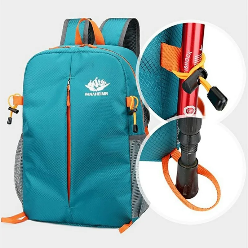 VANAHEIMR 528 Foldable Hiking Backpack Lightweight Polyester Laptop Storage Outdoor Travel Bag - Lake Blue