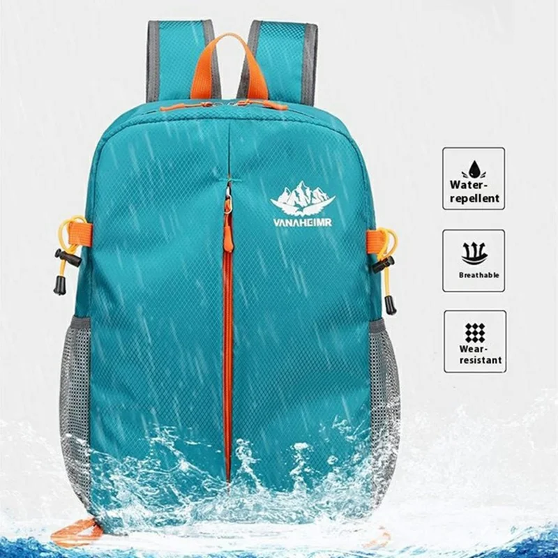 VANAHEIMR 528 Foldable Hiking Backpack Lightweight Polyester Laptop Storage Outdoor Travel Bag - Lake Blue