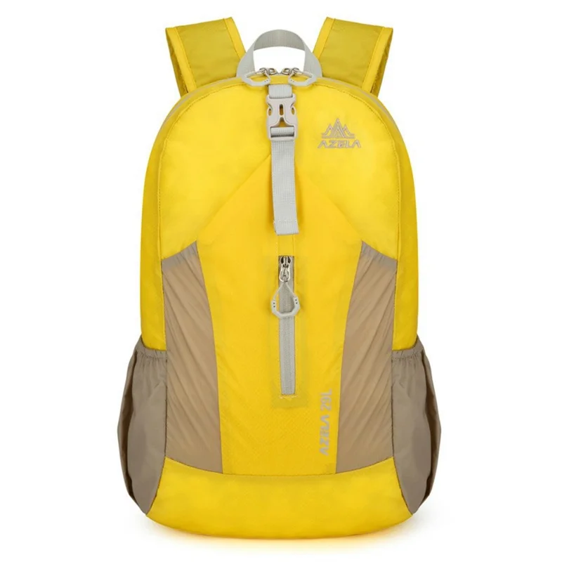 AZELA A1342 Letvægts rygsæk i nylon, foldbar, til udendørs vandring, klatring og rejser - Gul