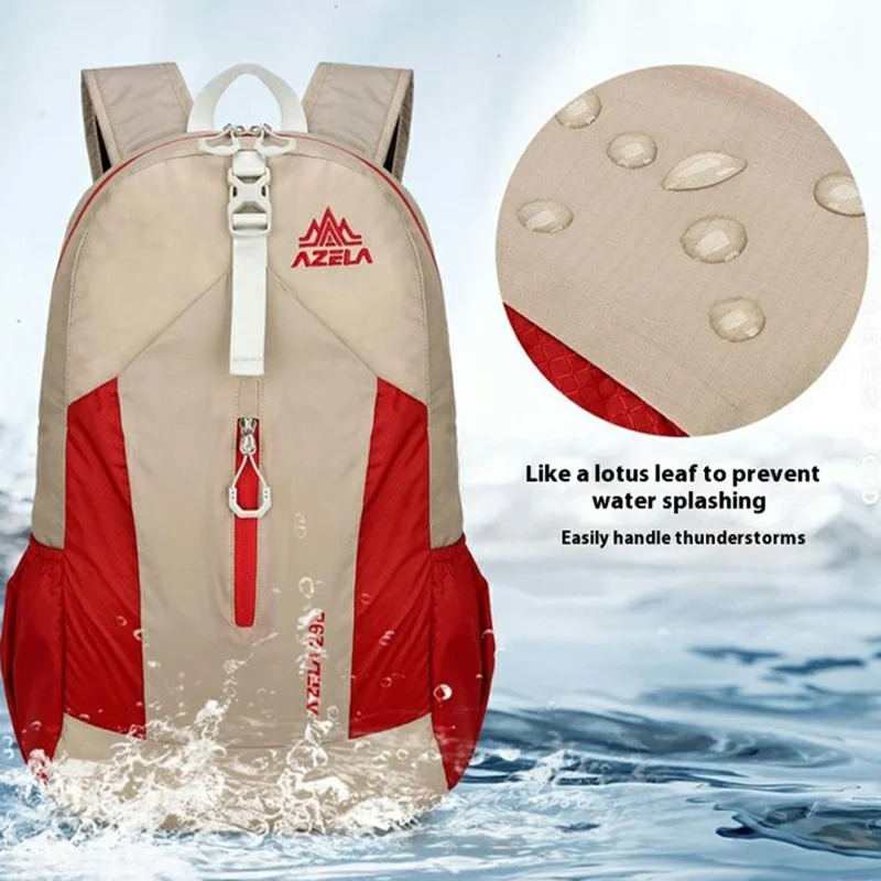 AZELA A1342 Letvægts rygsæk i nylon, foldbar, til udendørs vandring, klatring og rejser - Gul