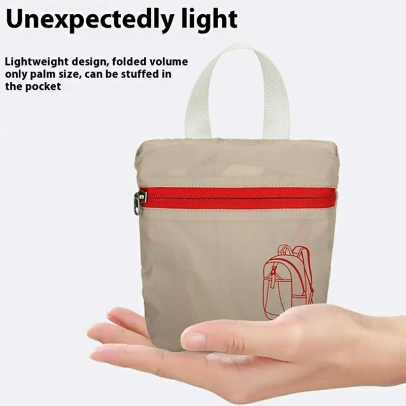 AZELA A1342 Letvægts rygsæk i nylon, foldbar, til udendørs vandring, klatring og rejser - Gul