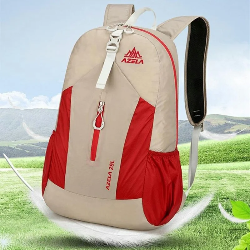 AZELA A1342 Letvægts rygsæk i nylon, foldbar, til udendørs vandring, klatring og rejser - Gul