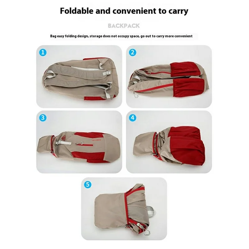 AZELA A1342 Letvægts rygsæk i nylon, foldbar, til udendørs vandring, klatring og rejser - Gul