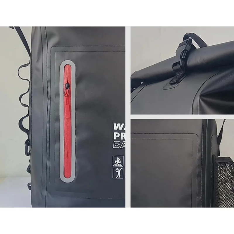 500D PVC Wasserdichter Outdoor-Rucksack 25L Doppelschultertasche für Schwimmen, Wandern, Strand, ?30x15,5x46cm - Gelb