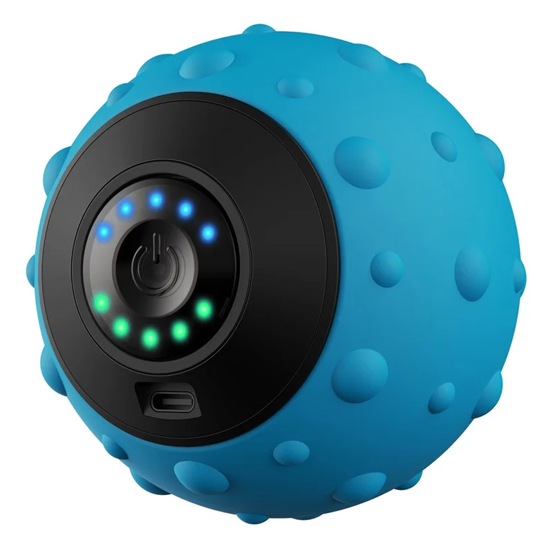 Bola de massagem vibratória Bola de fascia elétrica de silicone Relaxamento muscular Fitness Ioga Recuperação Massageador de vibração - Azul