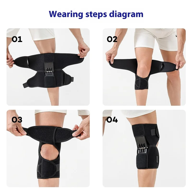 AB185 1 Stück Knie-Gelenk-Stützbandage Outdoor Wandern Sport Patella Schutz Verstellbare Kompressionsschiene - Schwarz