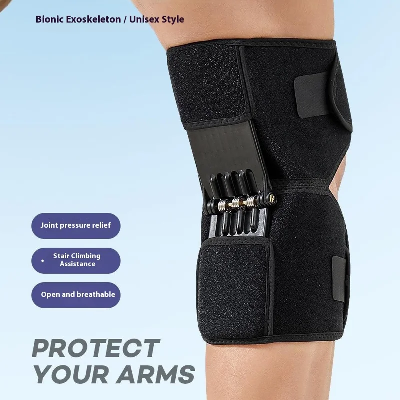 AB185 1 Stück Knie-Gelenk-Stützbandage Outdoor Wandern Sport Patella Schutz Verstellbare Kompressionsschiene - Schwarz