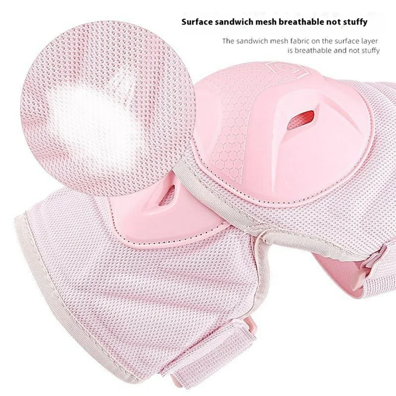 123 1Pc Impact Resistant Dual PP Shell Knee Brace EVA Paddding Knee Guard pour le cyclisme en extérieur - Rose