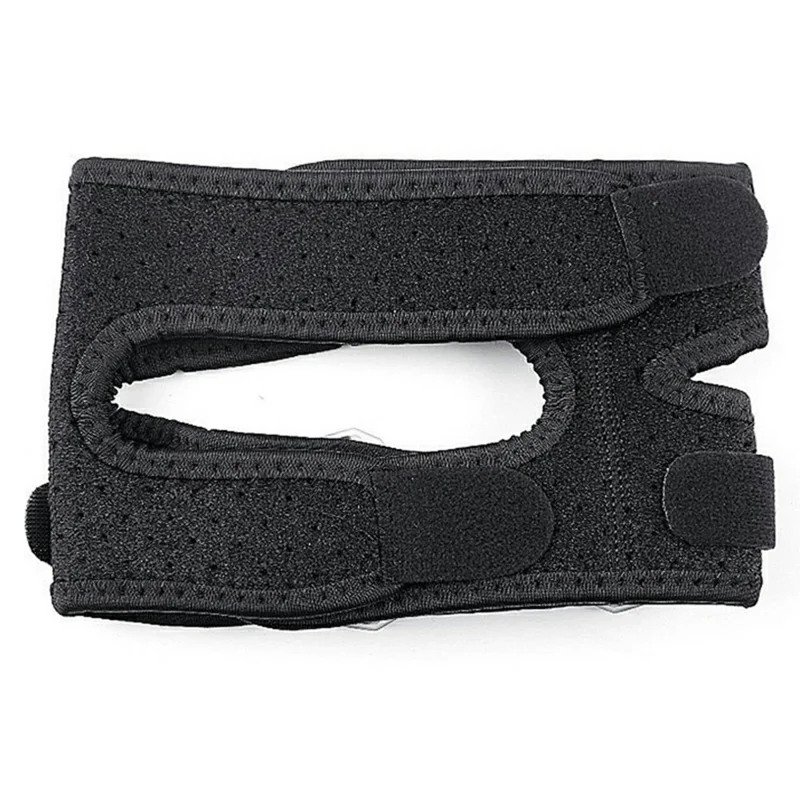 125 1Pc Double Knee Strap Patella Support Brace Adjustable Compression for Sports / Running / Gym - Black / S