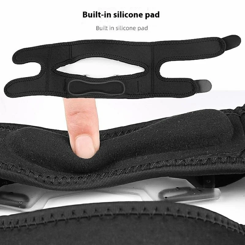 125 1Pc Double Knee Strap Patella Support Brace Adjustable Compression for Sports / Running / Gym - Black / S