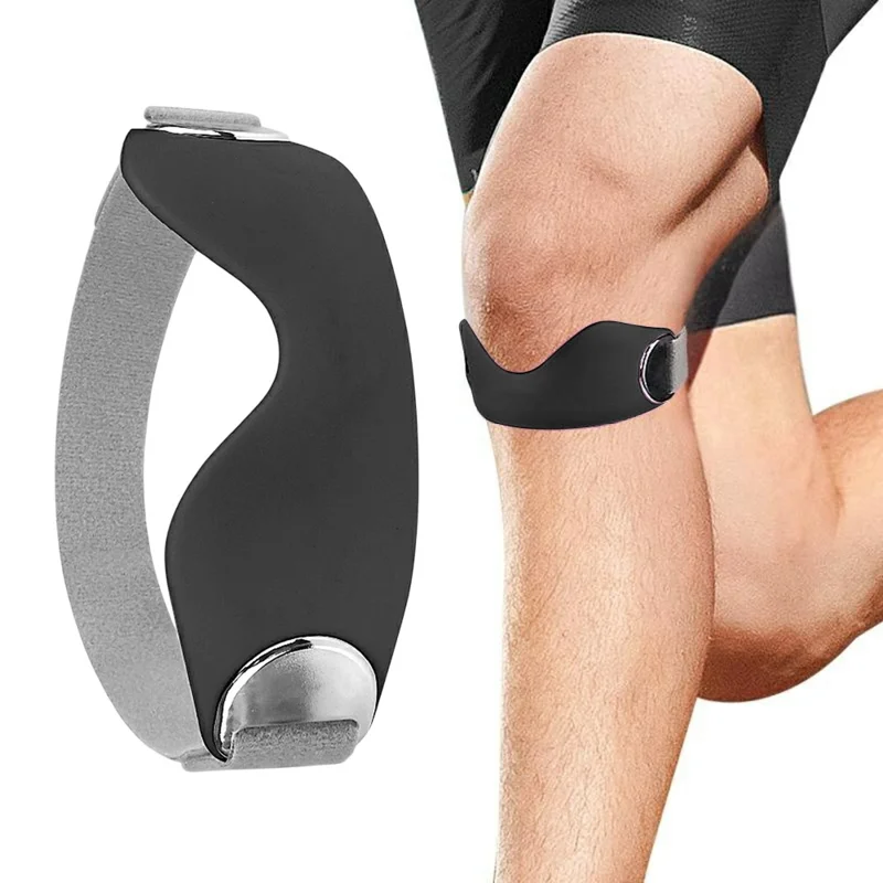 1 st 111 Sportbenband Patellare senorstödjusterbar skridsäker knästöd för smärtlindring / artrit / tendinit - Svart