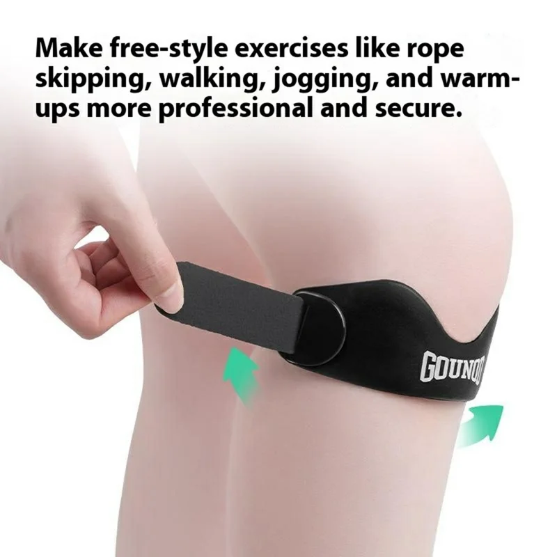 GOUNOD BGD001 1Pc Professional Knee Support for Basketball Running Sports Silicone Patella Strap - Black