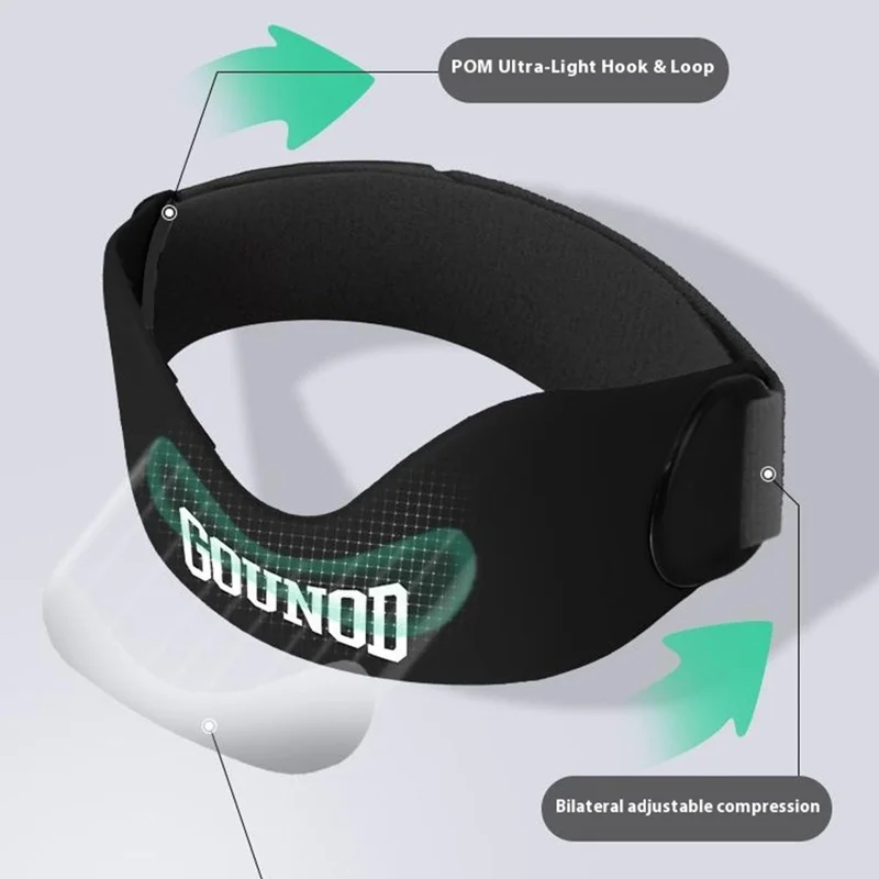 GOUNOD BGD001 1 Paio di Fasce Rotulee Professionali per Basket Corsa Sport Silicone Supporto per il Ginocchio - Nero