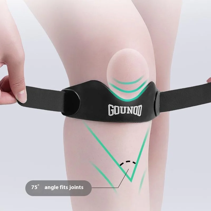 GOUNOD BGD001 1 Paio di Fasce Rotulee Professionali per Basket Corsa Sport Silicone Supporto per il Ginocchio - Nero