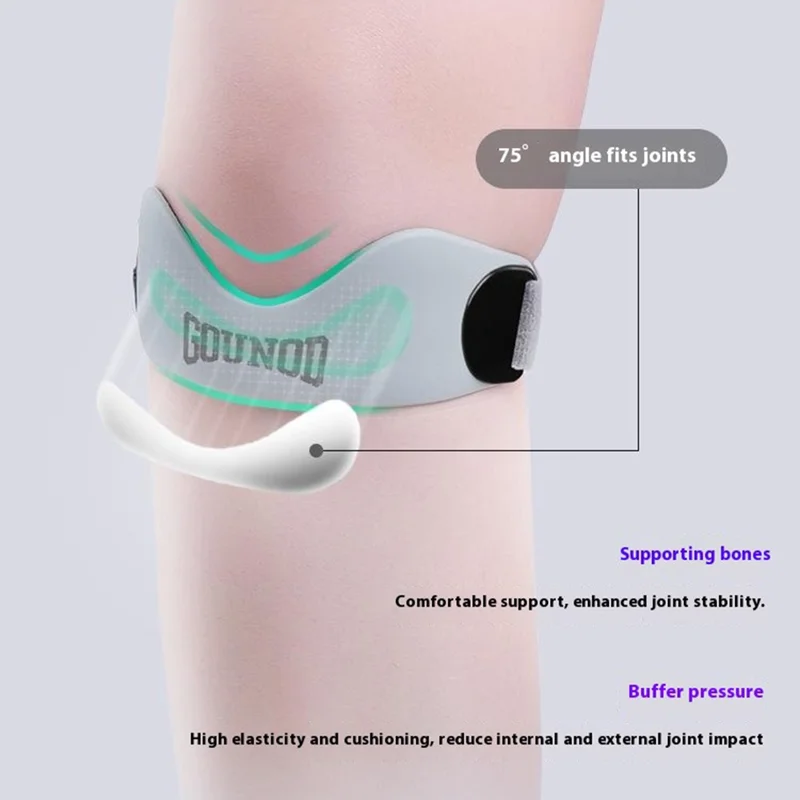 GOUNOD BGD001 1 Paio di Fasce Rotulee Professionali per Basket Corsa Sport Silicone Supporto per il Ginocchio - Nero