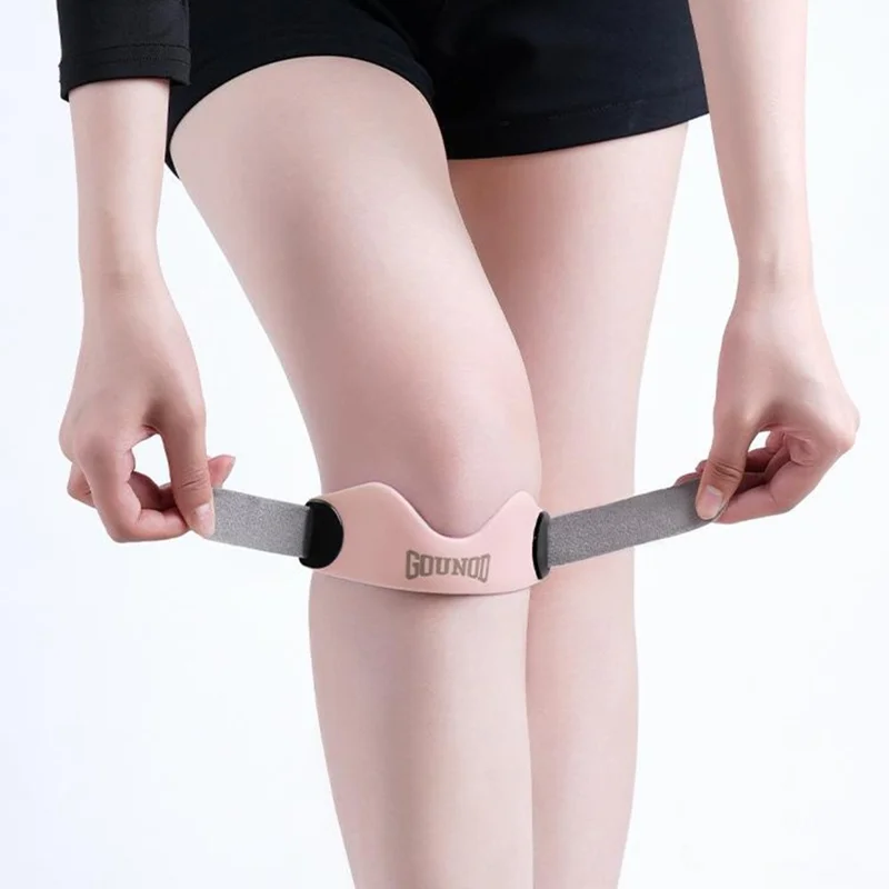 GOUNOD BGD001 1 Paio di Fasce Rotulee Professionali per Basket Corsa Sport Silicone Supporto per il Ginocchio - Nero