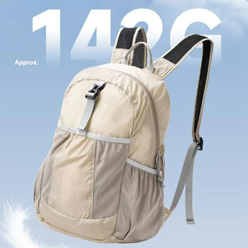25L Ultralight Waterproof Nylon Daypack for Camping Travel Outdoor Hiking Foldable Backpack - Khaki
