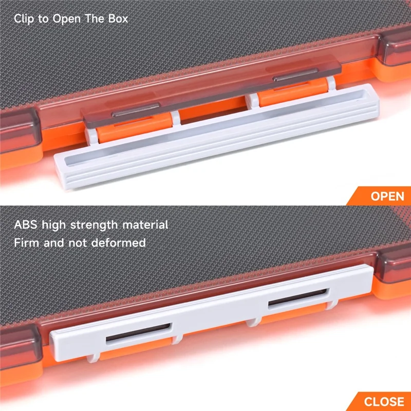 LEOFISHING 28342 ABS Artificial Fly Lures Fishing Flies Storage Box Fishing Lure Organizer Waterproof - Orange