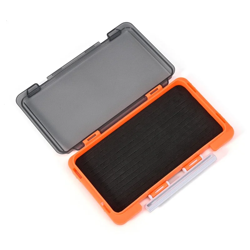LEOFISHING 28342 ABS Artificial Fly Lures Fishing Flies Storage Box Fishing Lure Organizer Waterproof - Orange