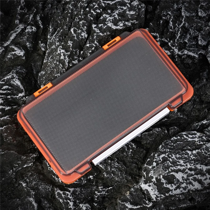 LEOFISHING 28342 ABS Artificial Fly Lures Fishing Flies Storage Box Fishing Lure Organizer Waterproof - Orange
