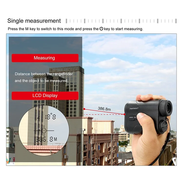 Kaemeasu Telescopio Ricaricabile Laser RangeFinder Distance Meter Per Golf Hunting - KM-M600