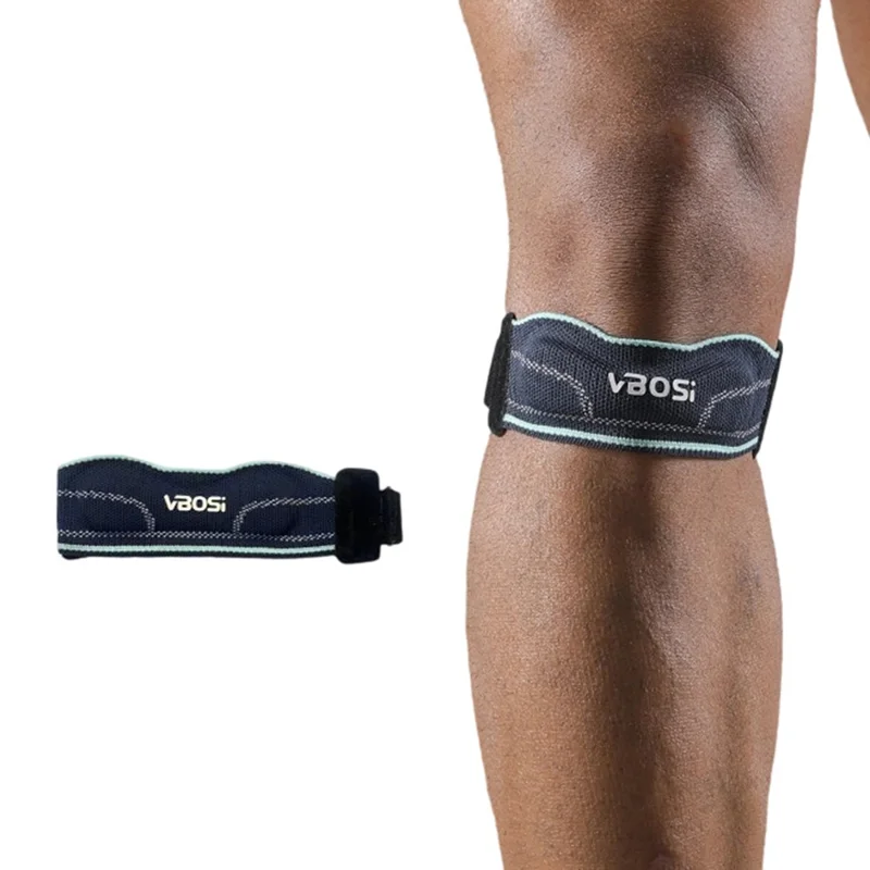VBOSI 4087V 1Pc One Size Fits All Knee Strap Brace Patella Shock Absorption Knee Support Wicking Patella Protective Gear - Navy Blue