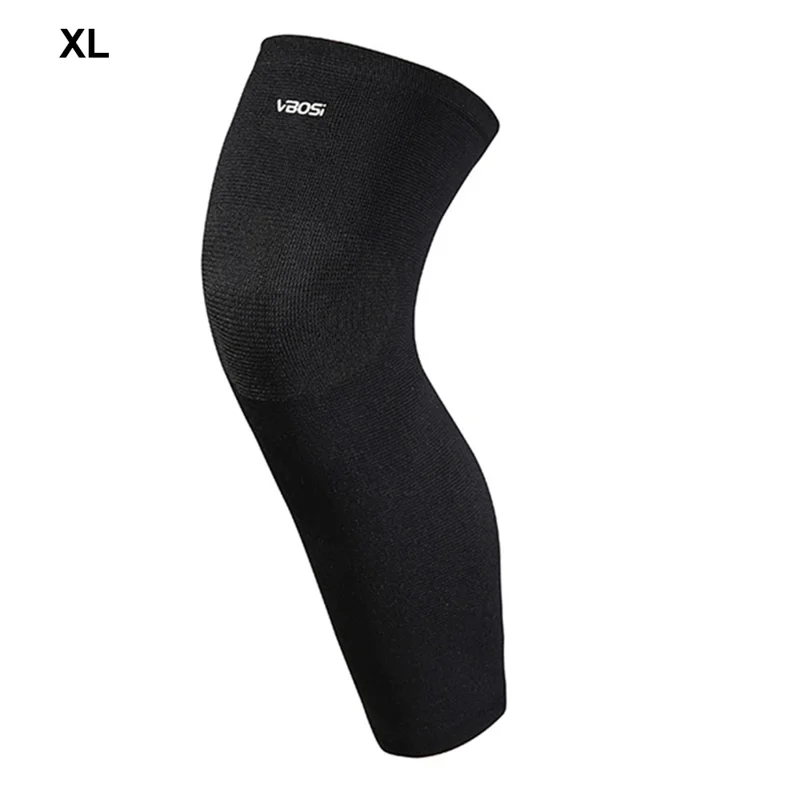 VBOSI 0467V 1Pc XL Size Full Knee Sleeve Long Compression Leg Brace 3D Knitted Knee Protector for 50-60cm Leg Circumference - Black